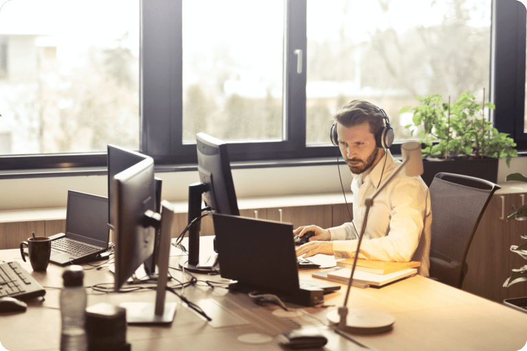 Man working on computer