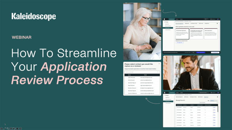 Webinar title slide: How to Streamline Your Application Review Process
