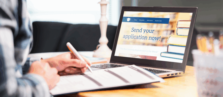 Student Filling out Scholarship Application